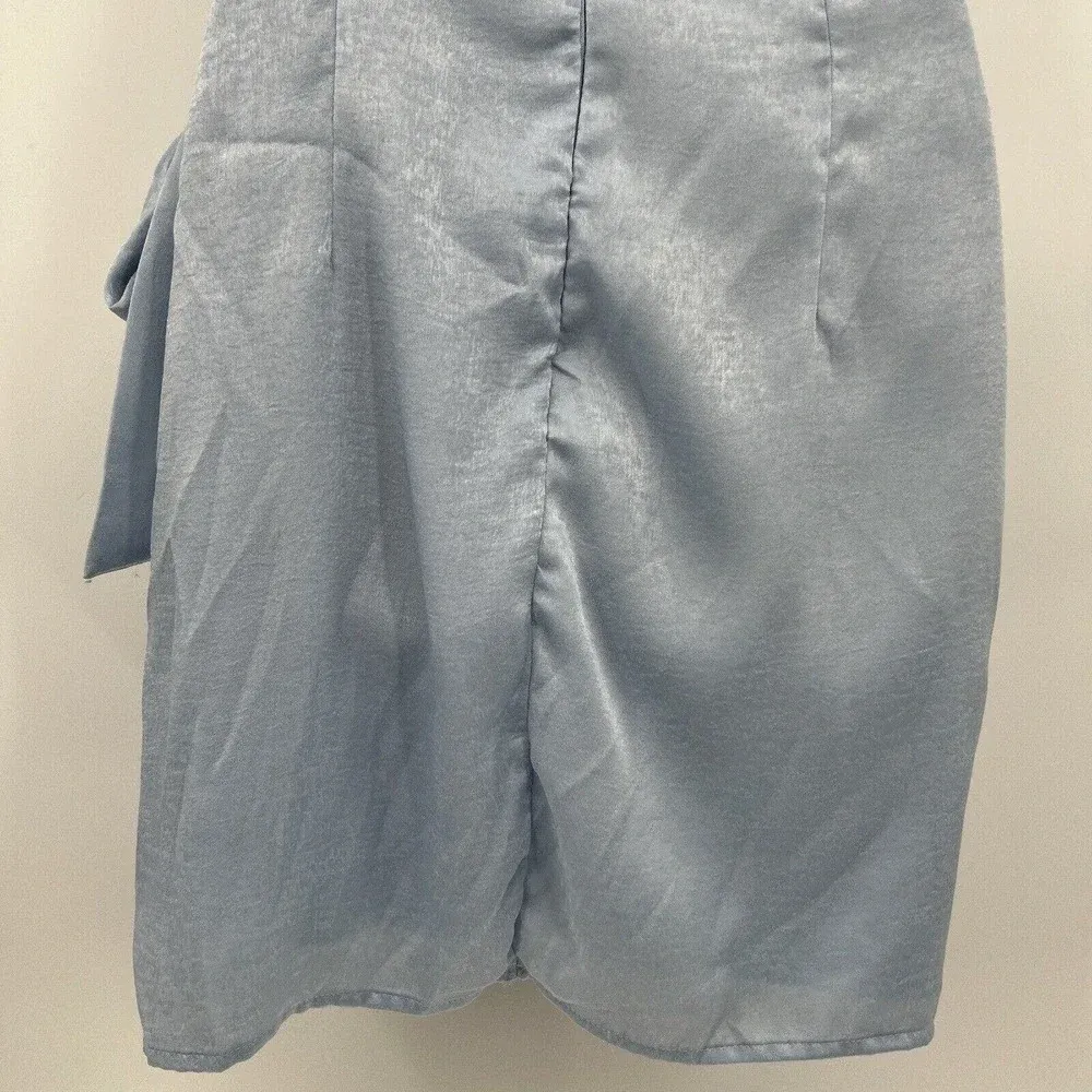 Lucy‎ In The Sky Santorini Satin Wrap Dress One Shoulder Women's Size Large - Image 8