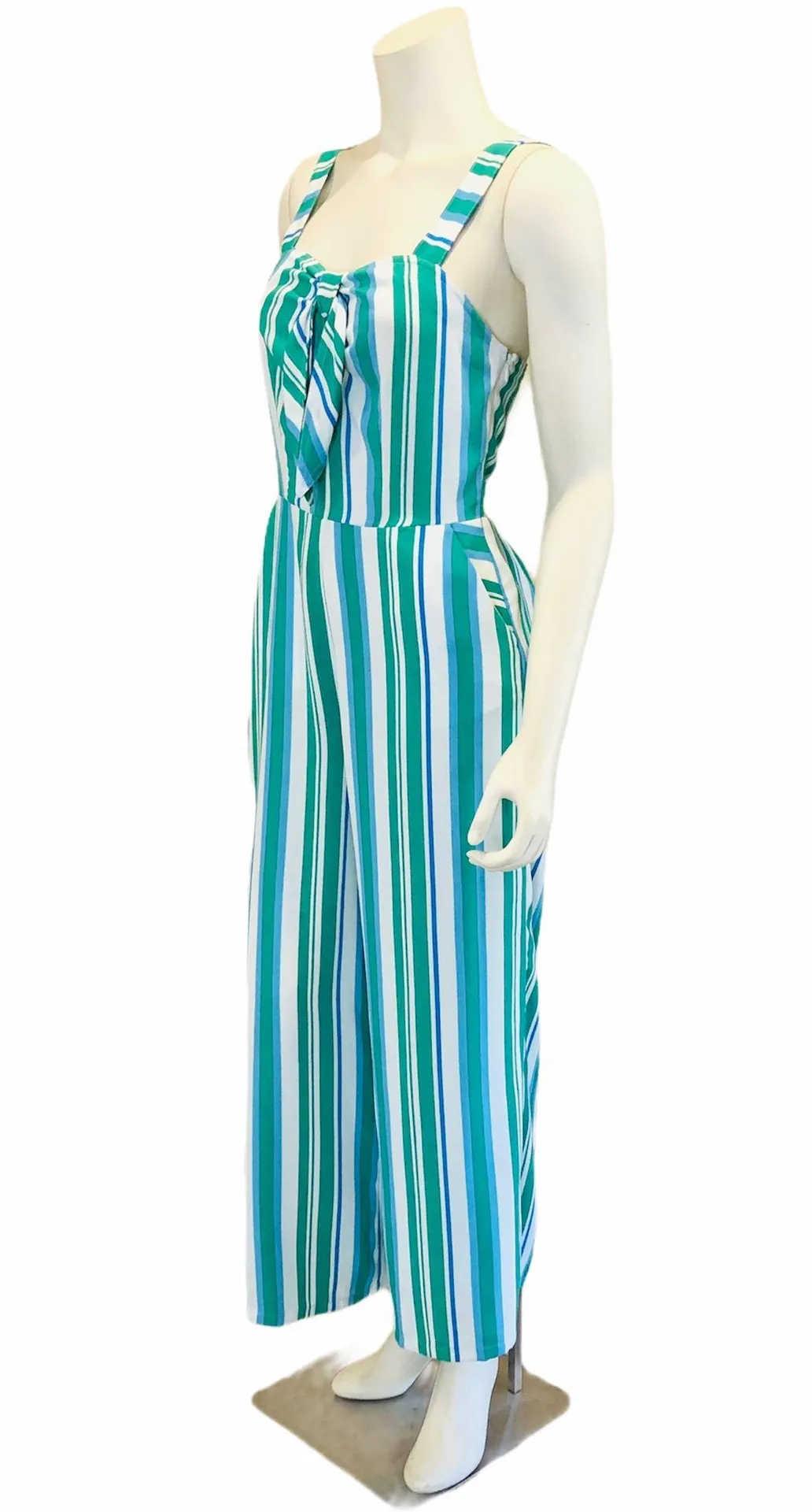 Striped Wide Leg Romper - Image 2