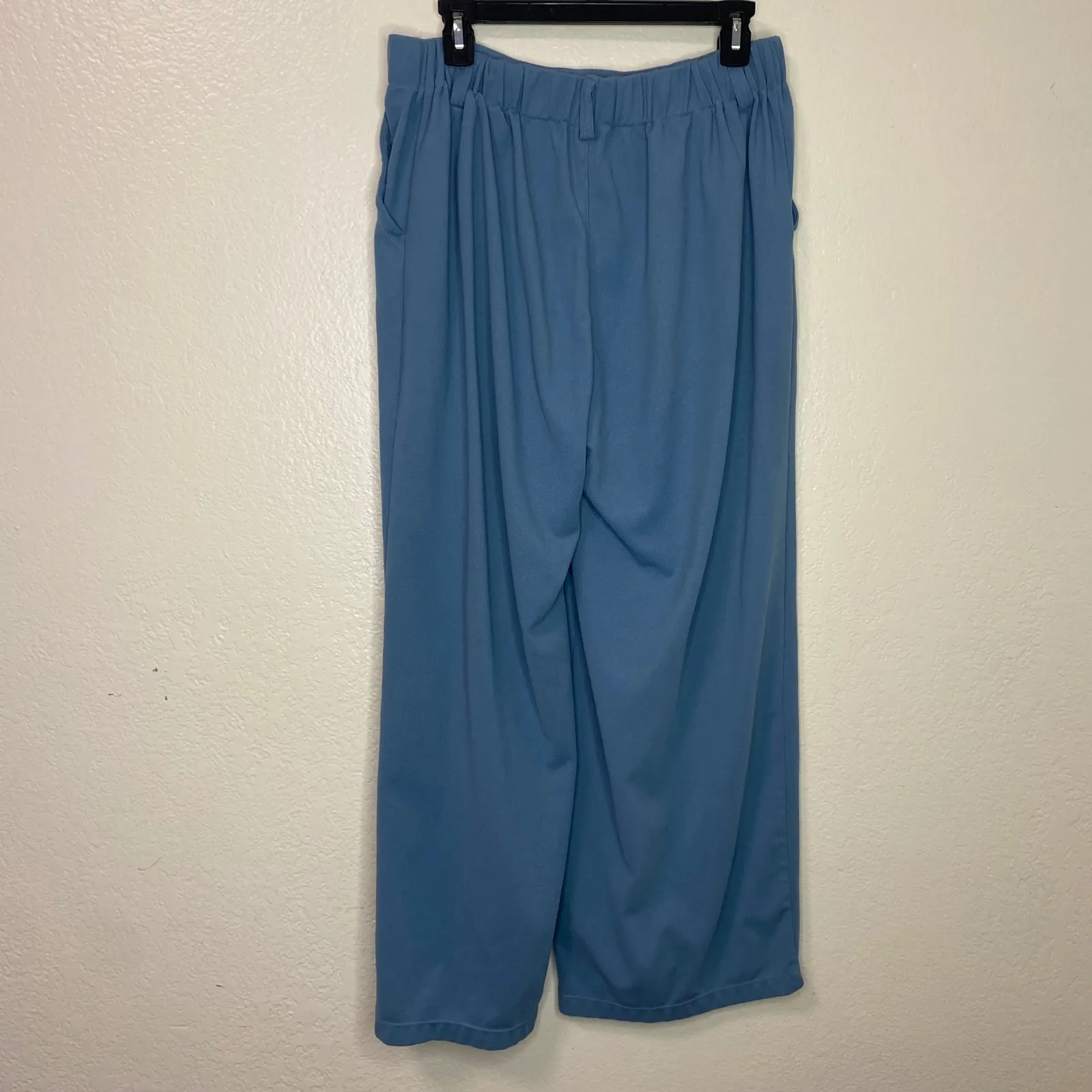 Halara Womens Wide Leg Pleated Cropped Trouser Pants Mountain Spring Blue Size L - Image 7