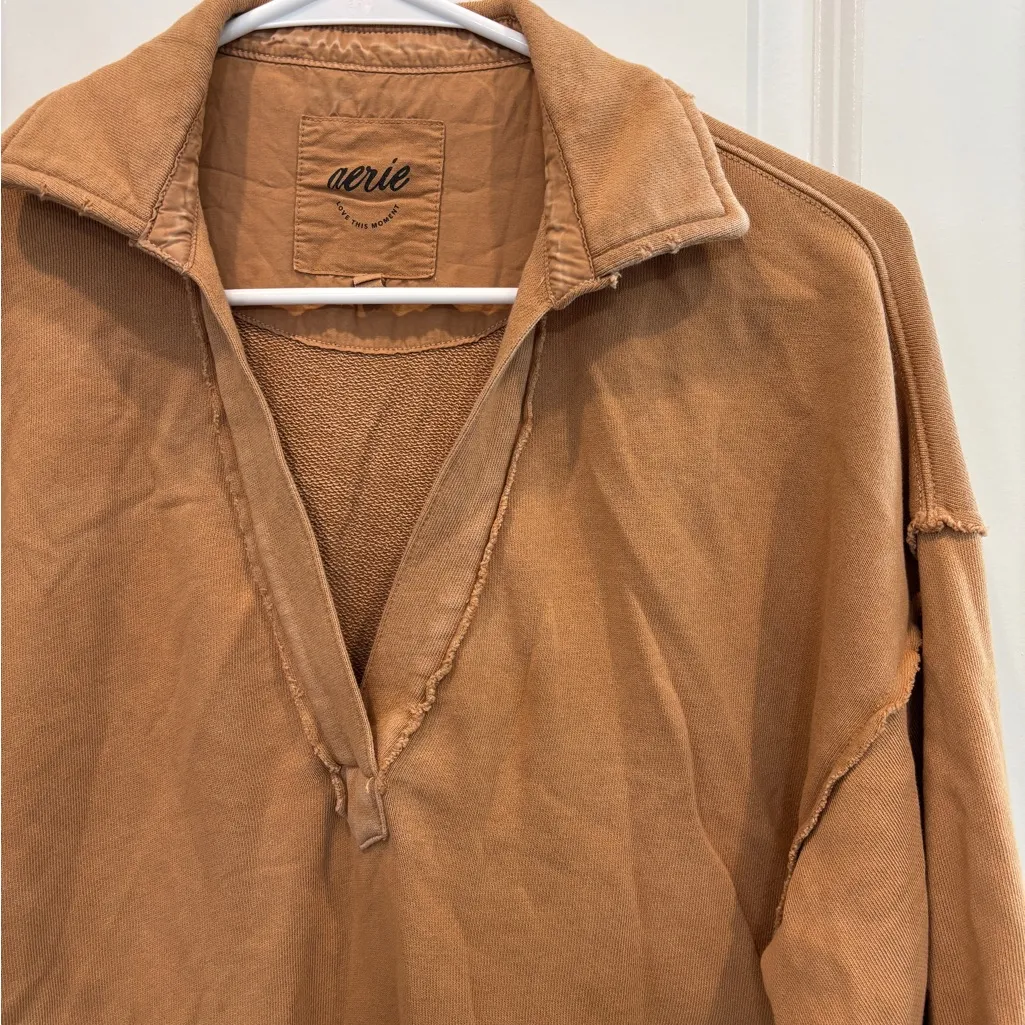 NWOT Aerie Tan Quarter-Zip Pullover - Image 2