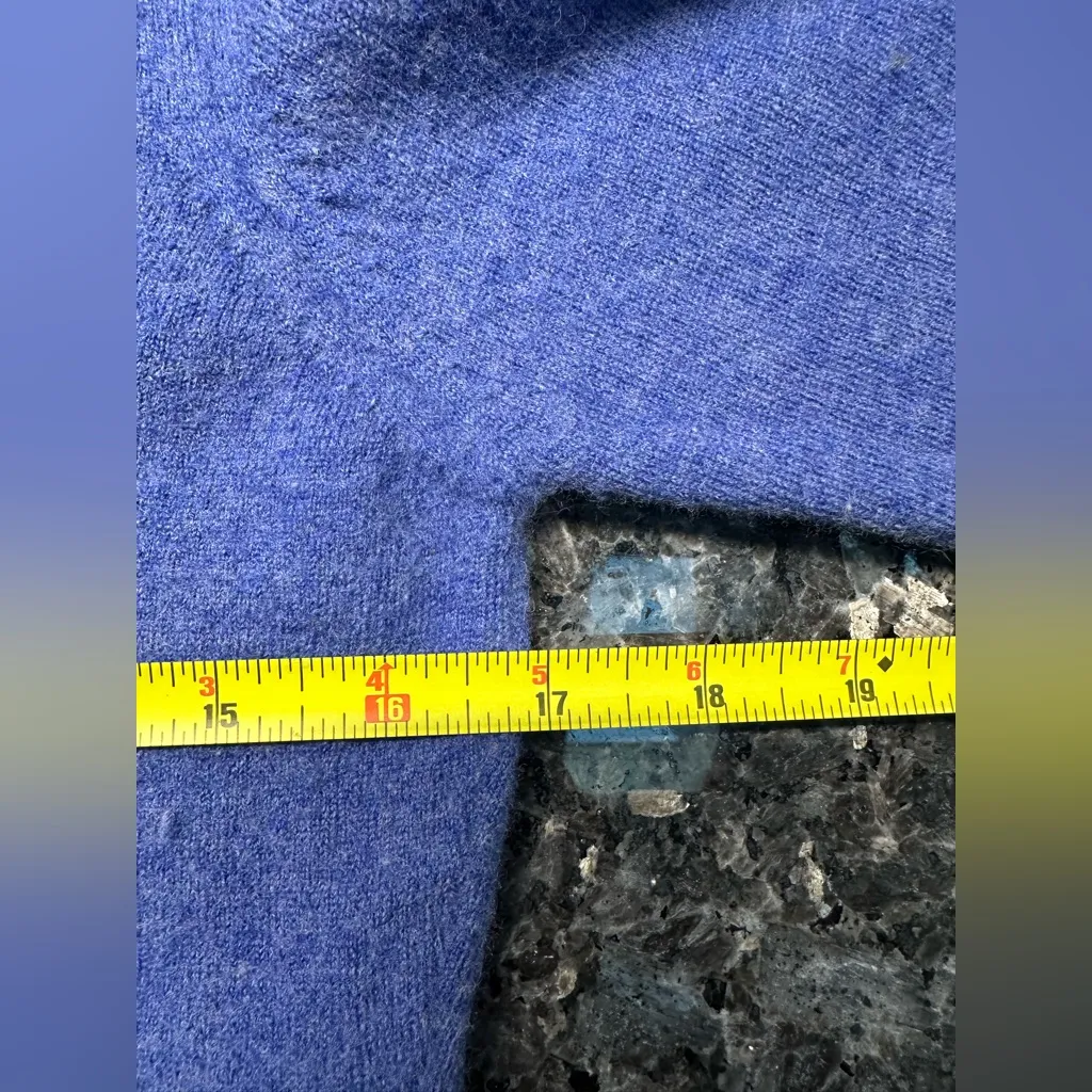 Stile Di Vita 100% Angora Wool Elegant Indigo Crew Neck Pullover Sweater Size XL Blue - Image 5