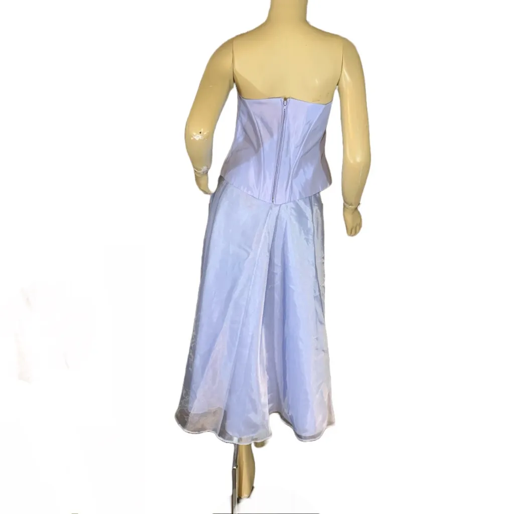 VINTAGE Y2K LAVENDER PURPLE STRAPLESS BODICE & FULL SKIRT FORMAL WEAR SET (8) - Image 5