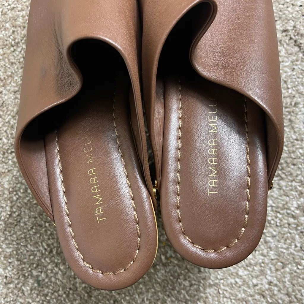 Tamara Mellon Grass Roots Brown Clog Size 40.5 - Image 8