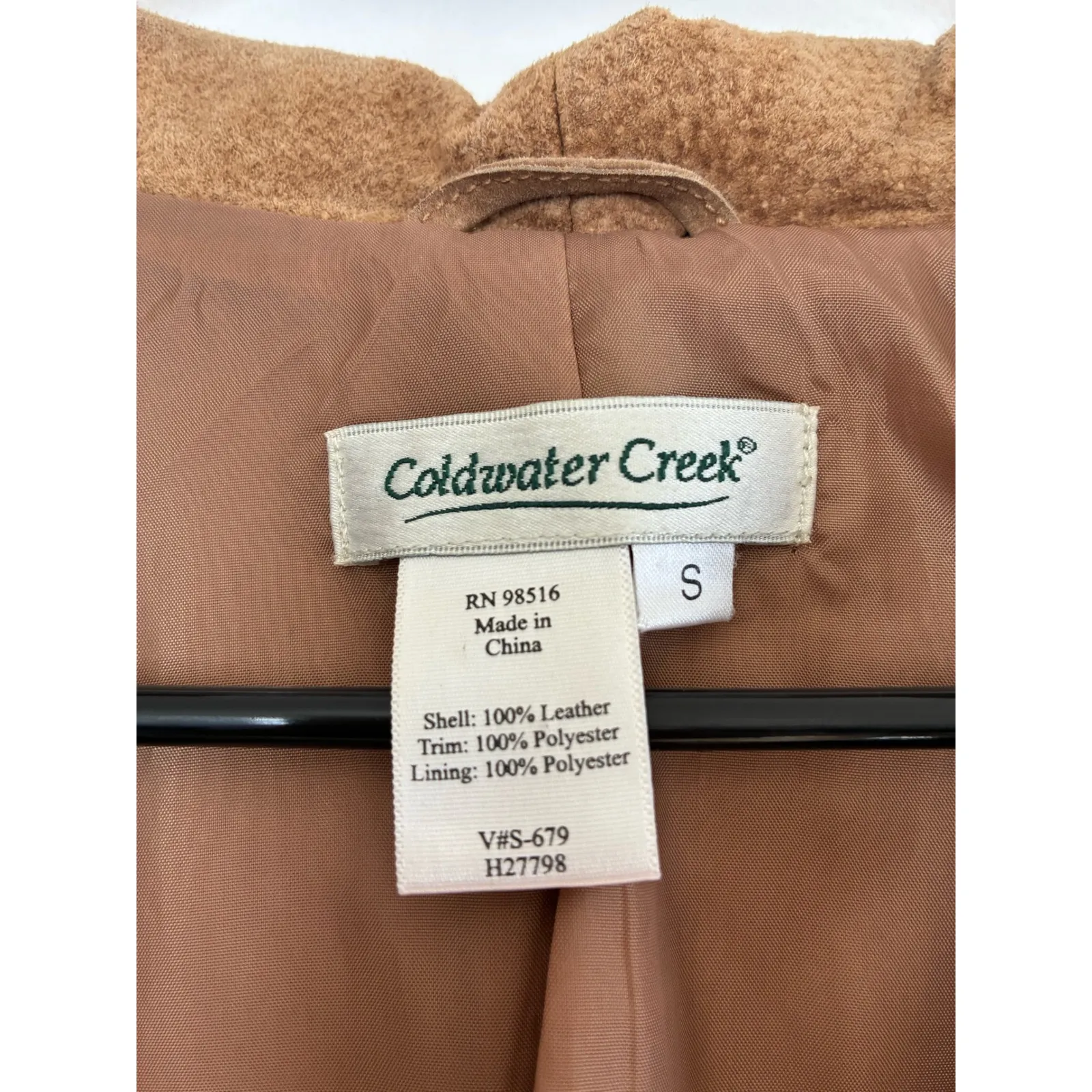 VTG Coldwater Creek Tan Suede Crochet Lace Jacket - Boho Western Chic S - Image 2