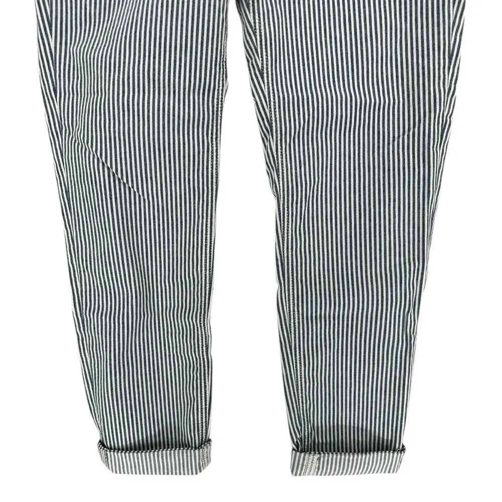 Boden Railroad Stripe Cropped Cuffed Pants Jeans size 6 Regular NWT Blue - Image 3
