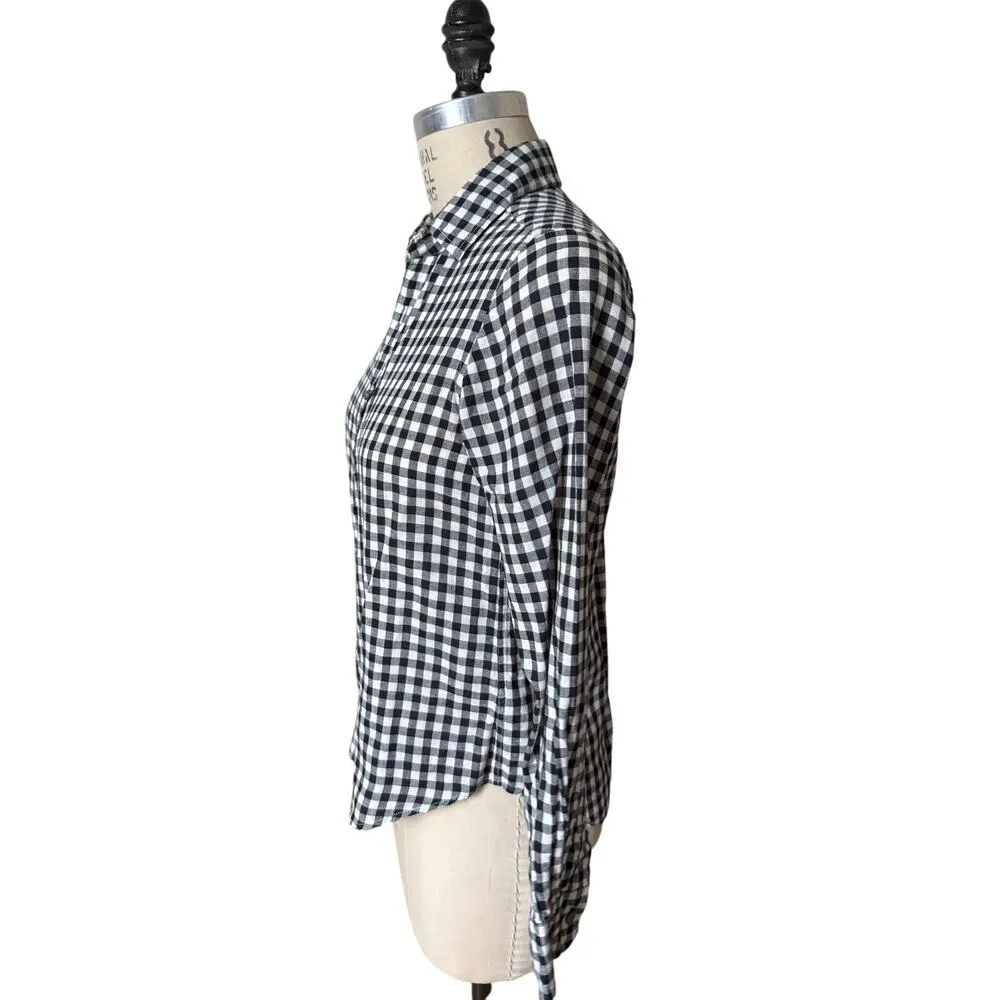 Journal Standard Black & White Check Button Down Shirt Size Small - Image 2
