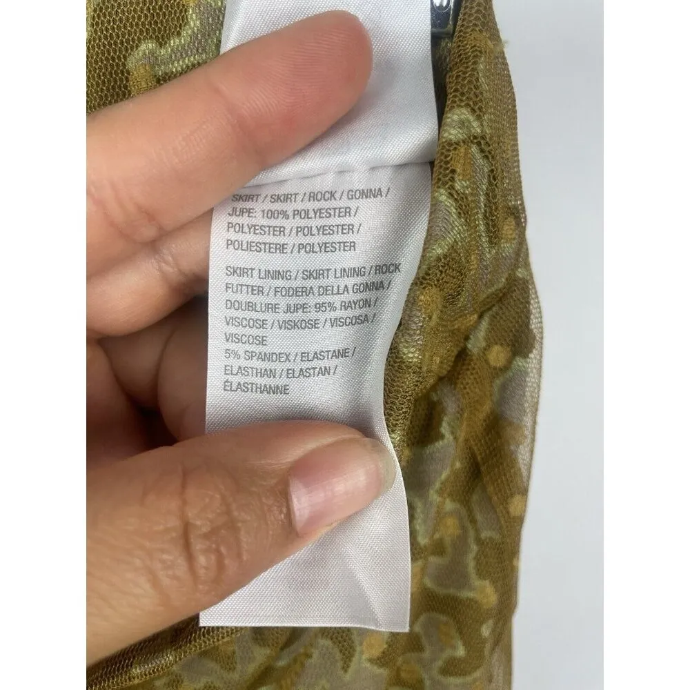 Logo Lori Goldstein Gold Polka Dot‎ Mesh Overlay Knit Midi Skirt Size XL - Image 6