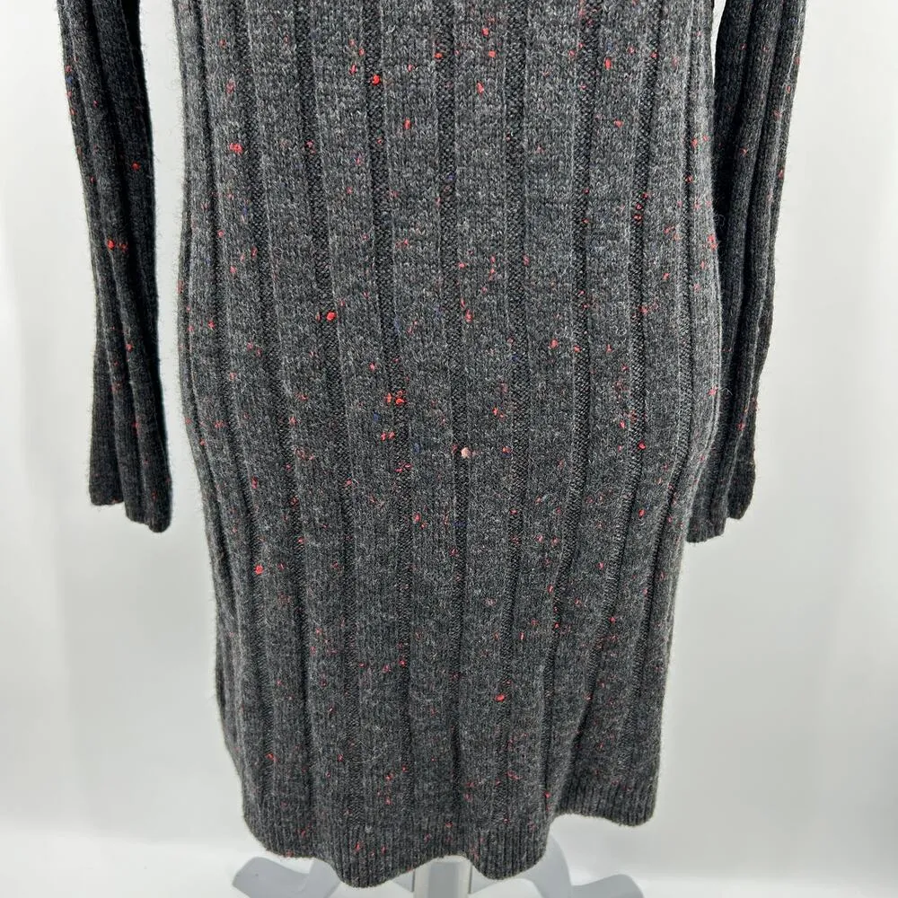 Madewell Donegal Rolled Mock Neck Ribbed Sweater Dress AF500 - Donegal Coal - Image 5
