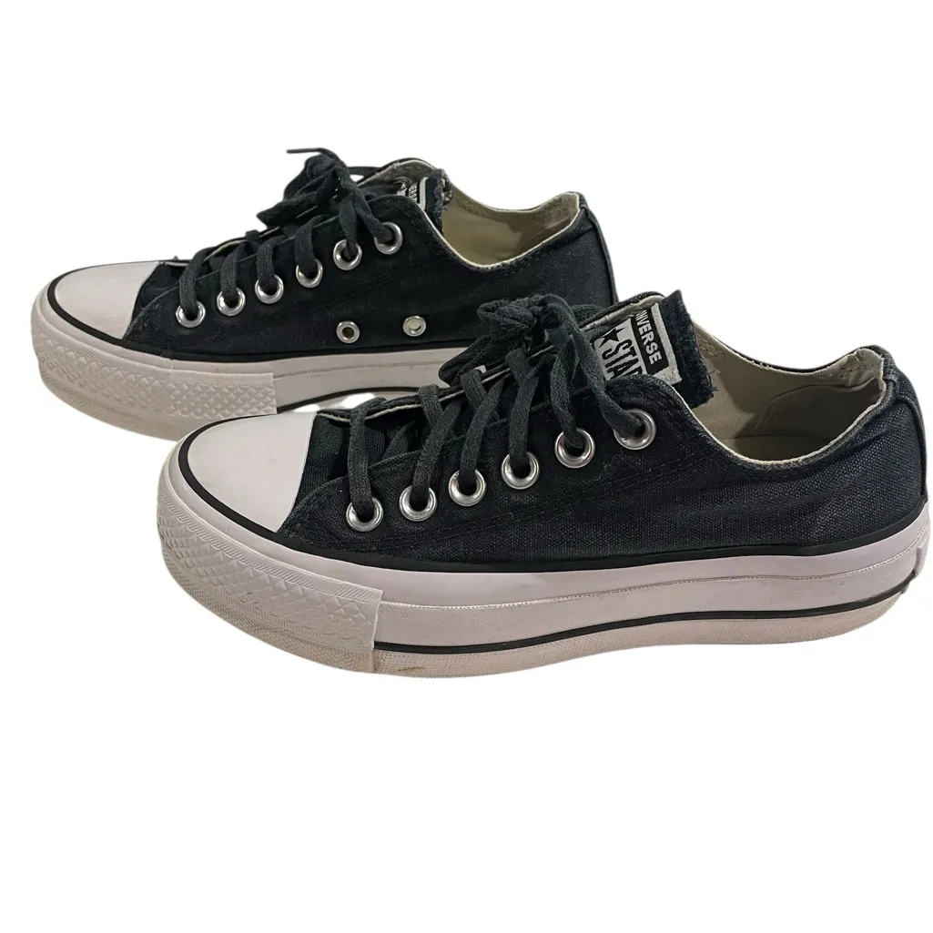 Converse Chuck Taylor All Star Lift Ox Black Women 5 Platform Sneakers Classic - Image 2