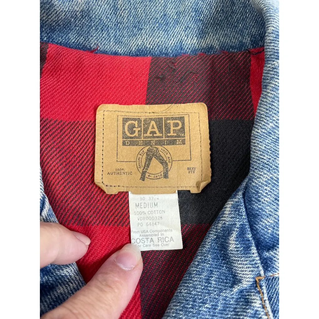 Gap  vintage denim Blue womans Jean denim Jacket Marylin graphic size M SKU 8751 - Image 3