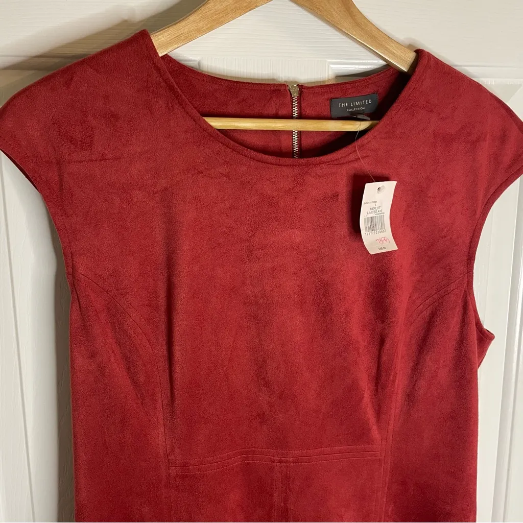 The Limited Merlot pleated retro Tiered Midi Dress Size Large New preppy - Image 3