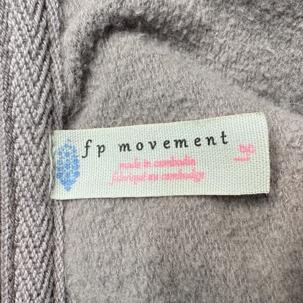 Free People Movement Movement by Free People Cropped Fringe Sweatshirt Size L Taupe/Gray - Image 3