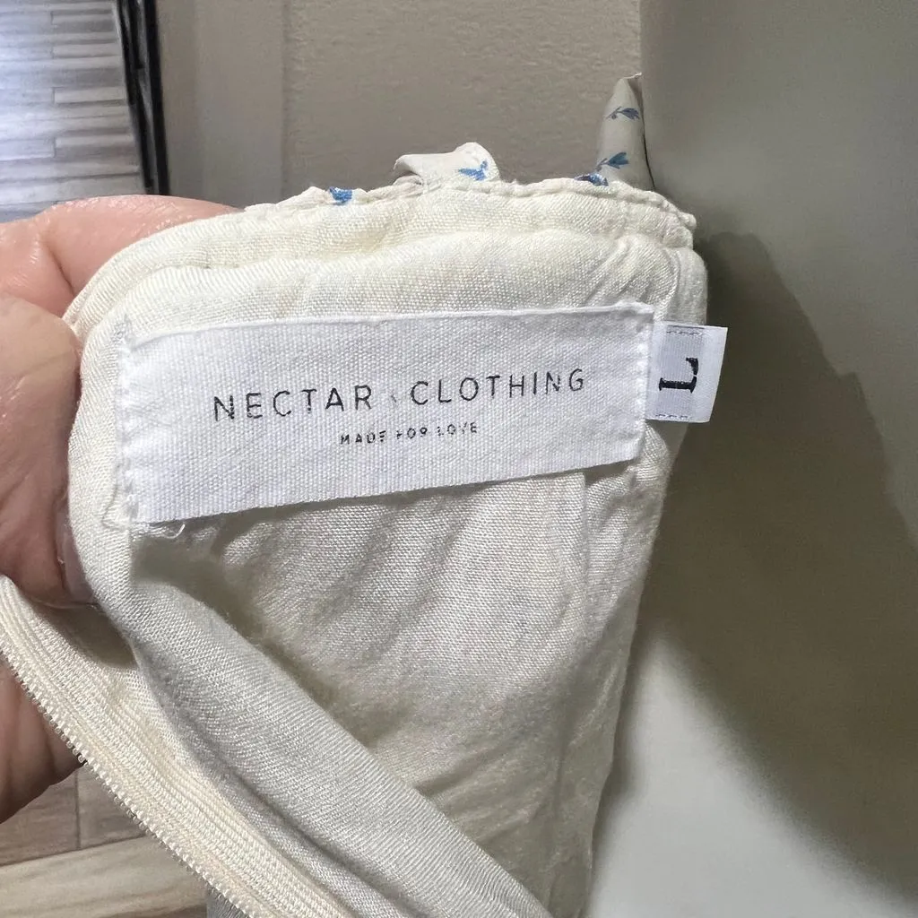 Nectar Clothing Women's White Polka Dot Sleeveless Mini Dress Bow Tie Back L - Image 3