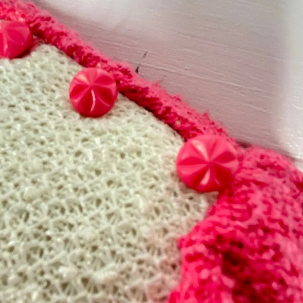 Vintage 70s Leslie Fay Petites Carnation Pink Top Skirt & Belt Women's Sz 10 - Image 6