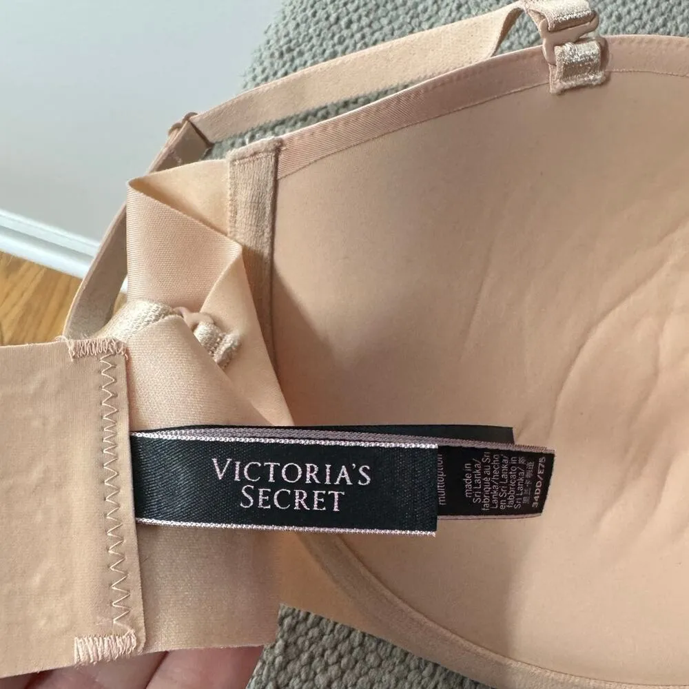 Victoria Secret Bra Women 34DD Sexy Illusions Uplift Strapless Praline Nude - Image 5