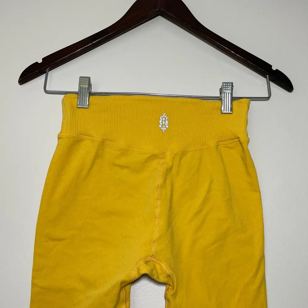 Free People Sunray Yellow Gone Adrift Bike Shorts - Image 2