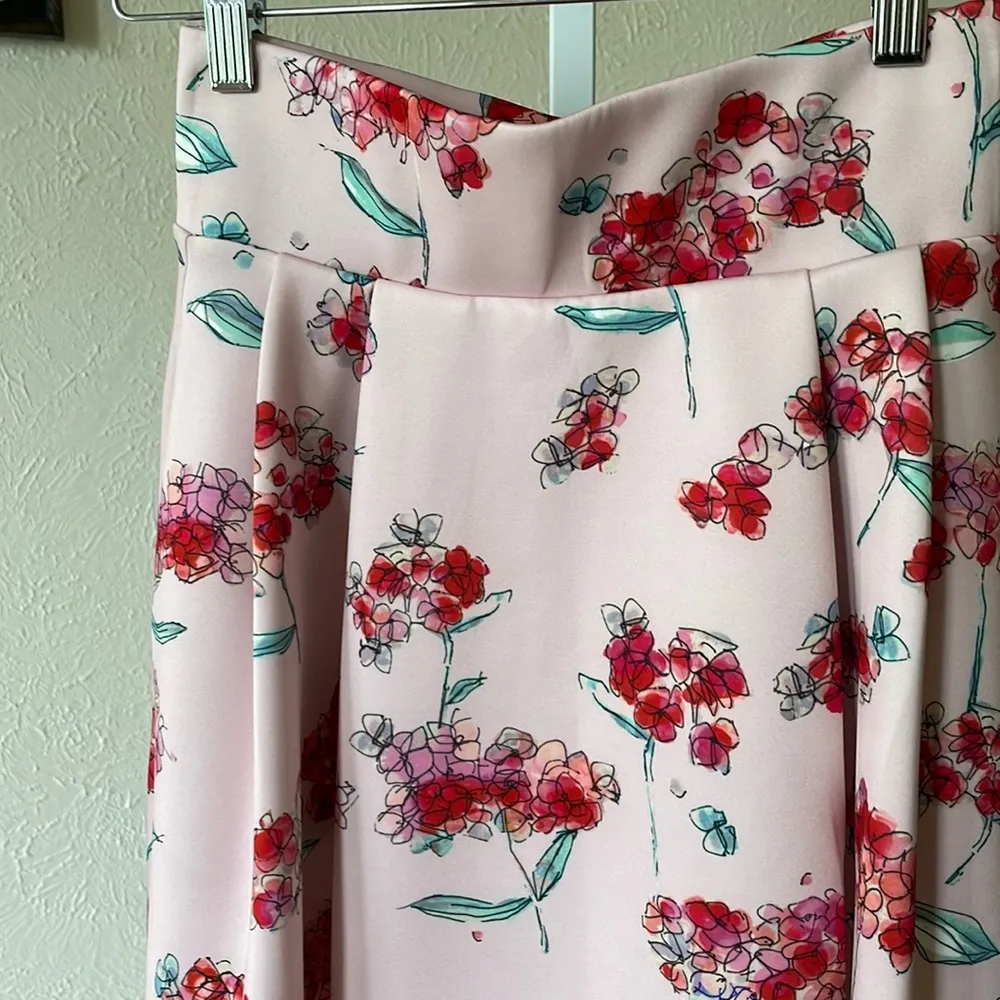 🩷 NWT Patrizia Pepe Gonna beautiful floral scuba midi flare skirt Pink Size 4 - Image 5