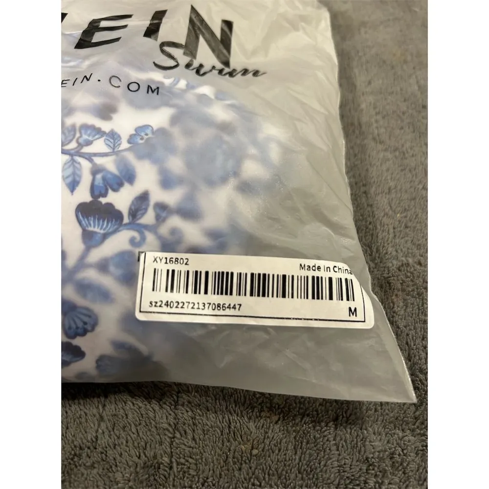 SHEIN Bikini Set 2 Piece Women's Bikini Floral Print Blue Summer Swimwear NEW - Image 13