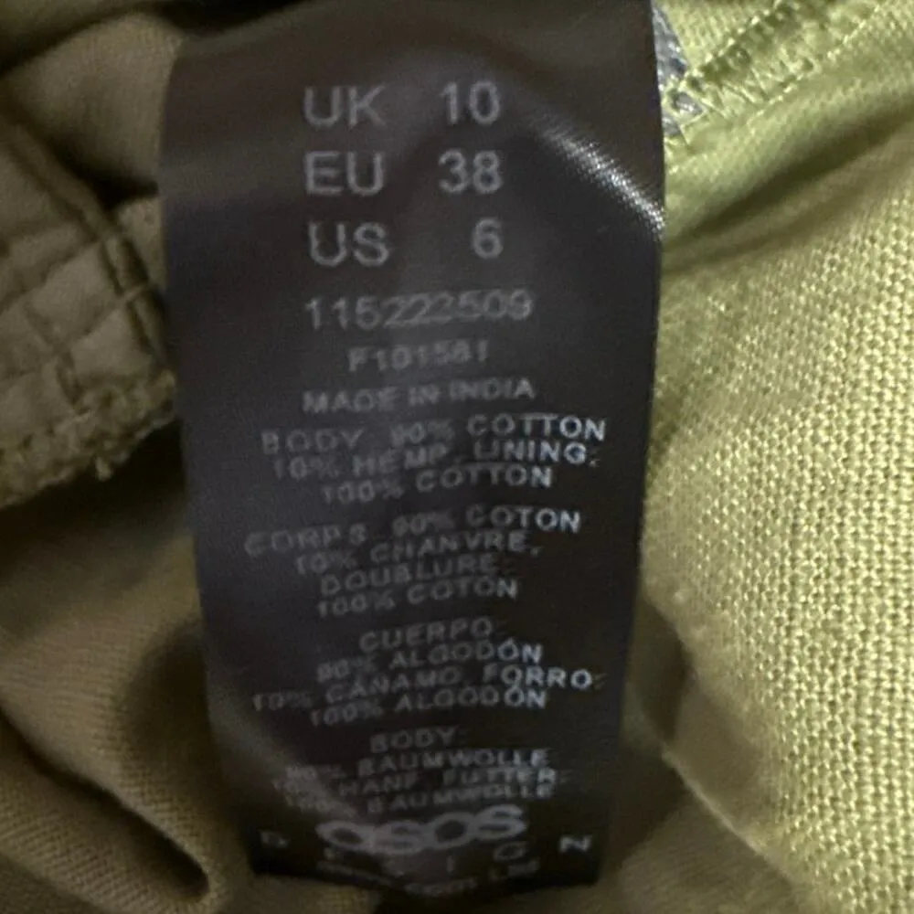 Asos Design Women's Green Sleeveless Belted Cami Camisole Romper Shorts Size 6 - Image 5