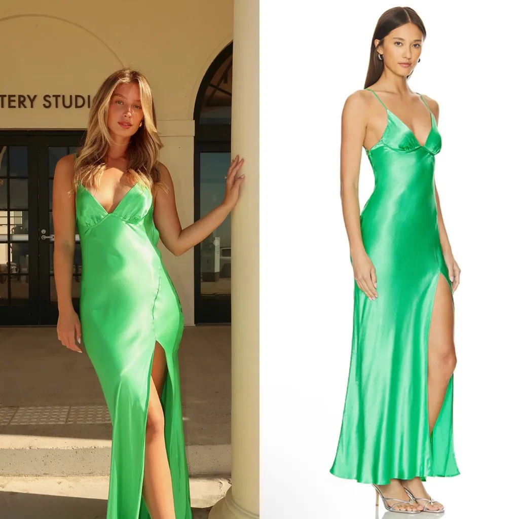slim fit dress slacks Rent BEC + BRIDGE Julieta Maxi Dress (Lime)