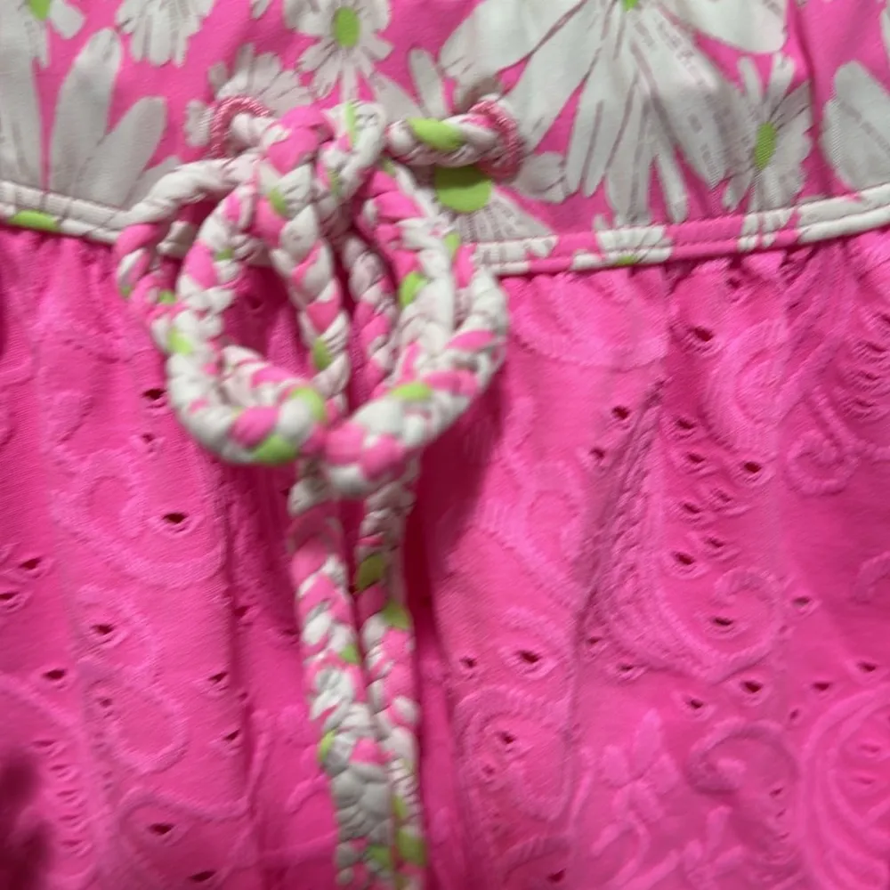 LoveShackFancy Hurley mini skirt daisy band woman size MEDIUM hot pink - Image 3