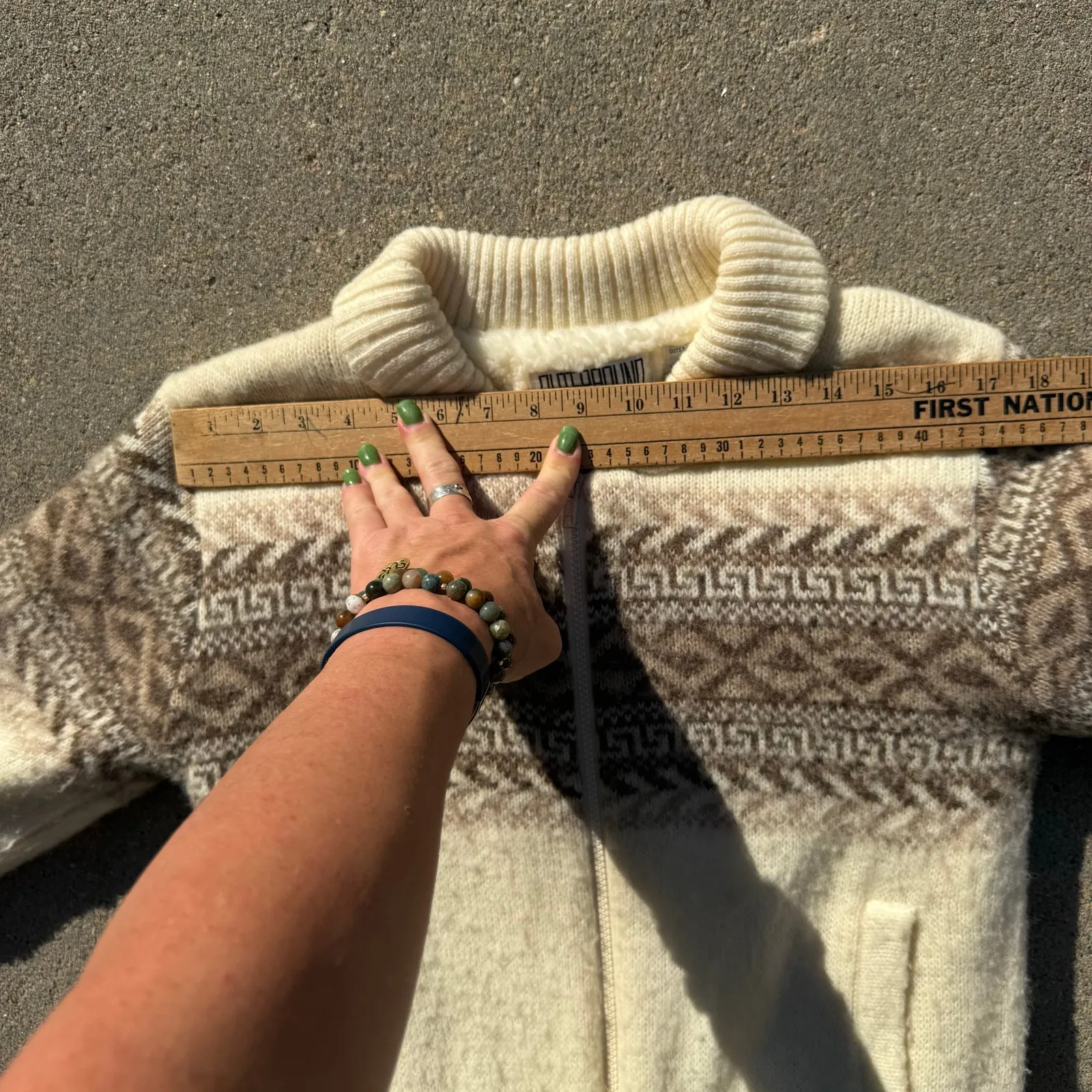 Vintage Outerbound HMS Jacket Boho Fair Isle Sheep Wool Zip Up Jacket MEDIUM - Image 11