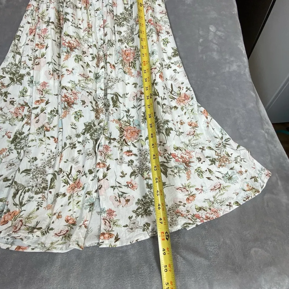 Frye Floral Maxi Dress L Sleeveless Button Romantic Cottagecore Country Peasant - Image 16