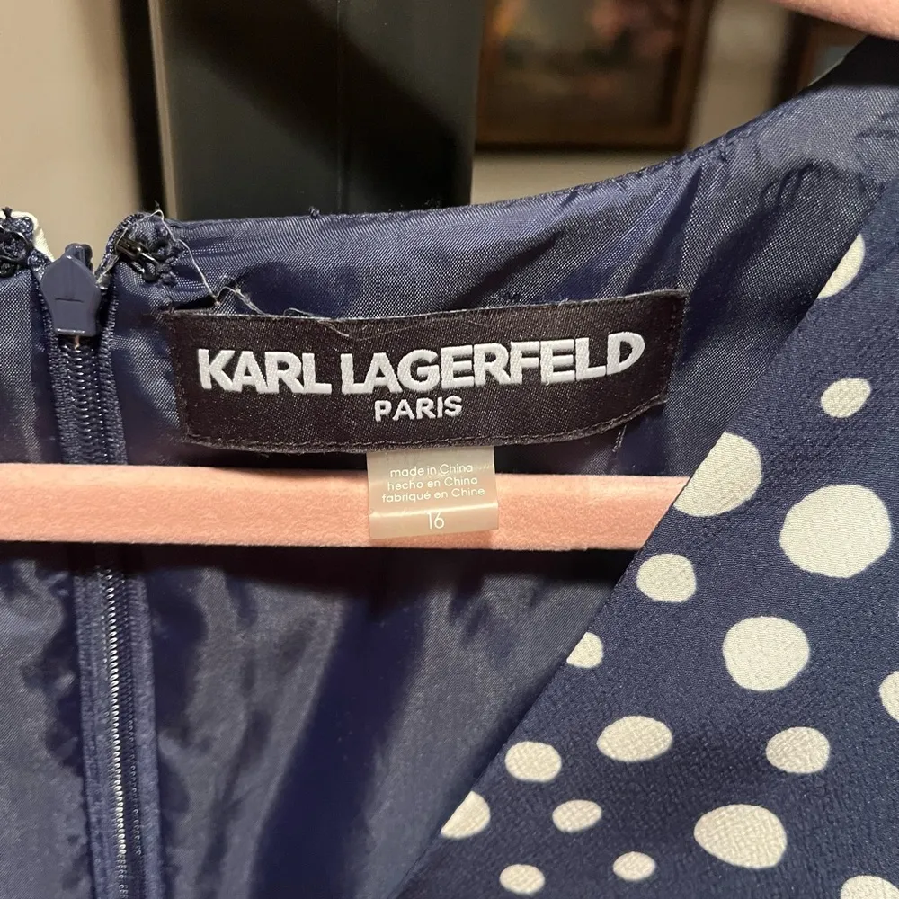 Karl Lagerfeld Paris jumpsuit woman’s 16 , black sleeveless polka-dot crop pant - Image 6