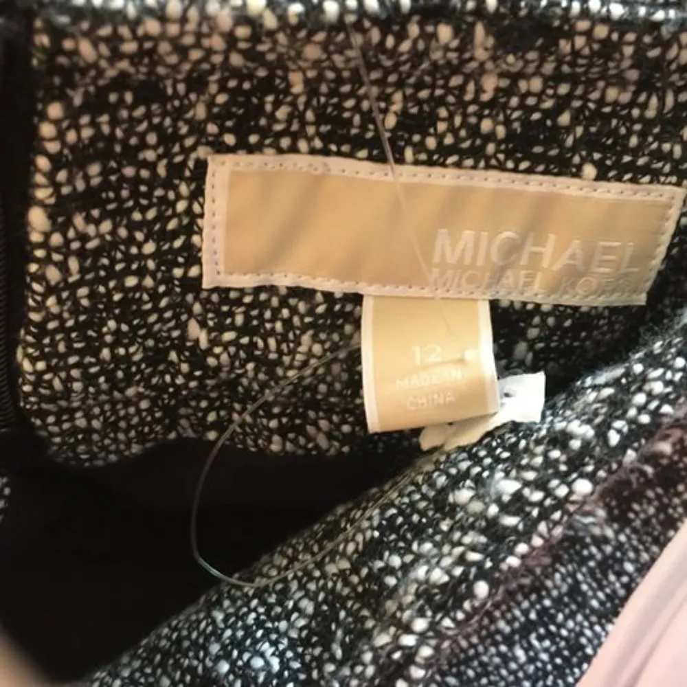 NEW Michael Kors women's size 12 fringe tweed pocketed a-line skirt NWOT - Image 2