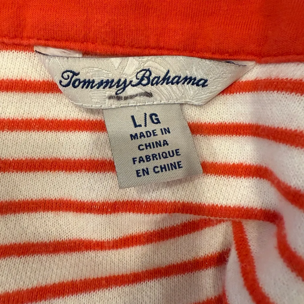 Tommy Bahama  Lace-Up Striped Tunic Top size L - Image 7