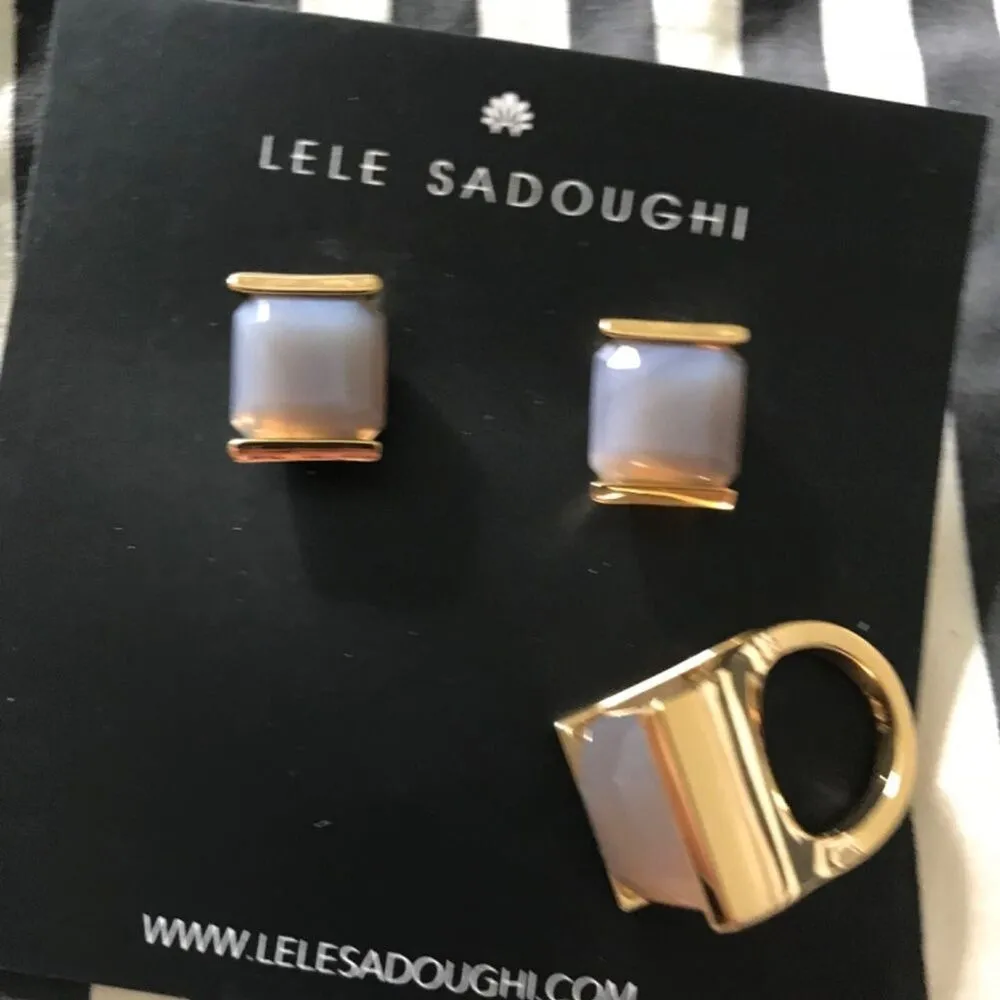 NWOT Lele Sadoughi set of earrings ring set - Image 3