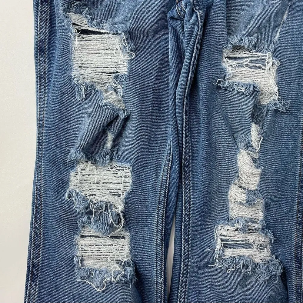 Hollister Curvy High Rise Destroyed Mom Jeans - 9 W29 L27 - Image 7