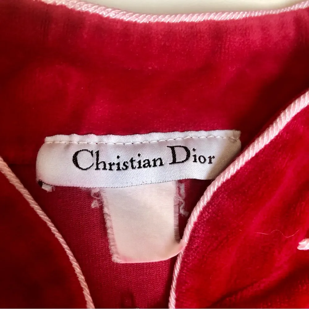 Vintage Monogram Velour Robe House Dress Zip Front Velvet Small - Image 11