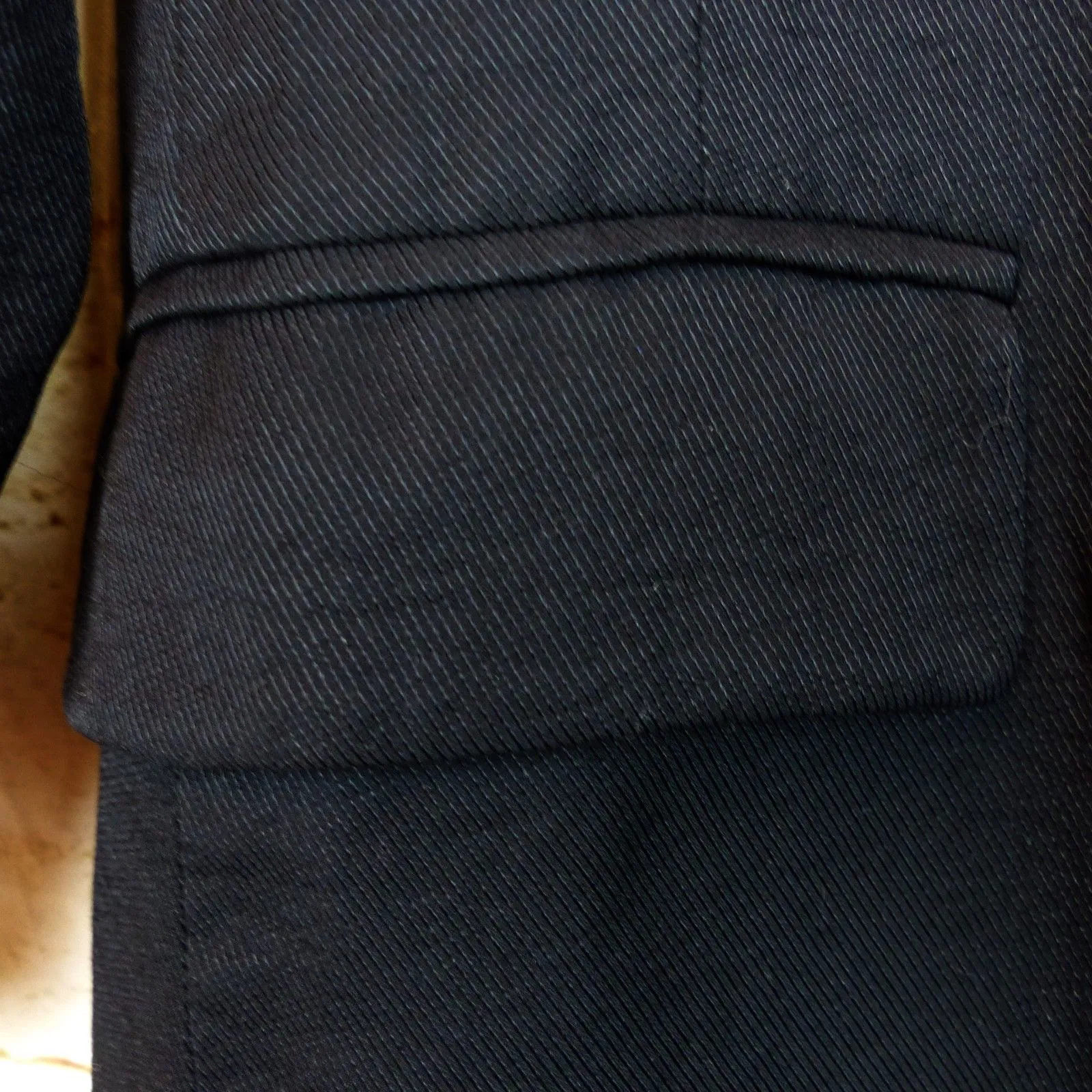 Mod Ref Blazer Womens S Black Twill Longline Open Front Jacket Minimalist Preppy - Image 5