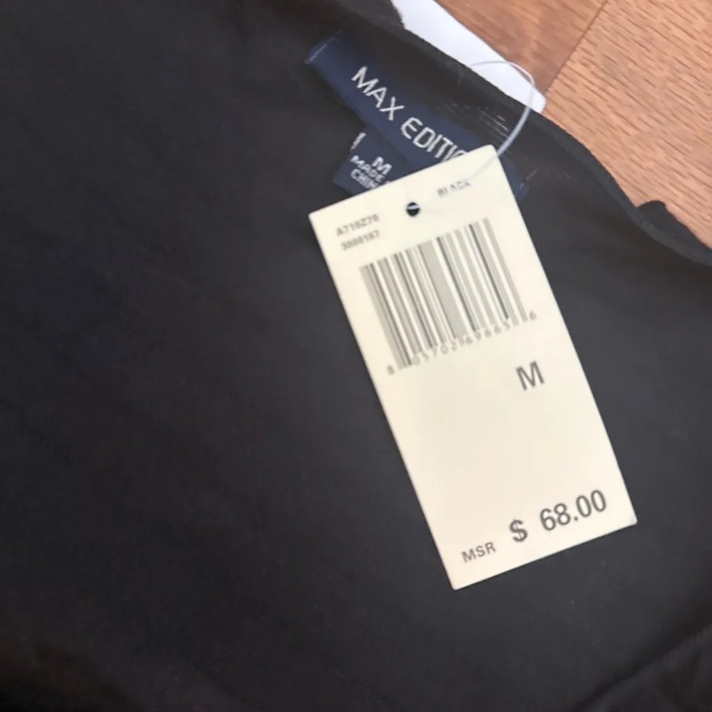 Size Medium Max Edition Solid Black Tiered Ruffled Tank Top New NWT $68 Tags - Image 4