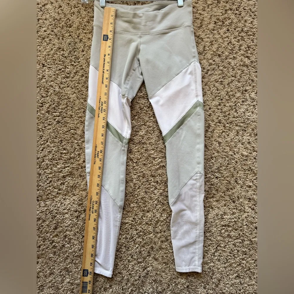 Alo Yoga‎ Alosoft High-Waist Sheila Leggings Colorblock Grey/Green/White XS - Image 8