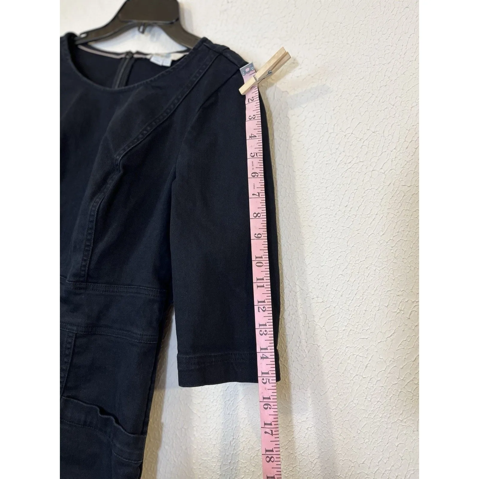 Boden Black Coraline Cotton Denim Dress Size 8L - Image 6