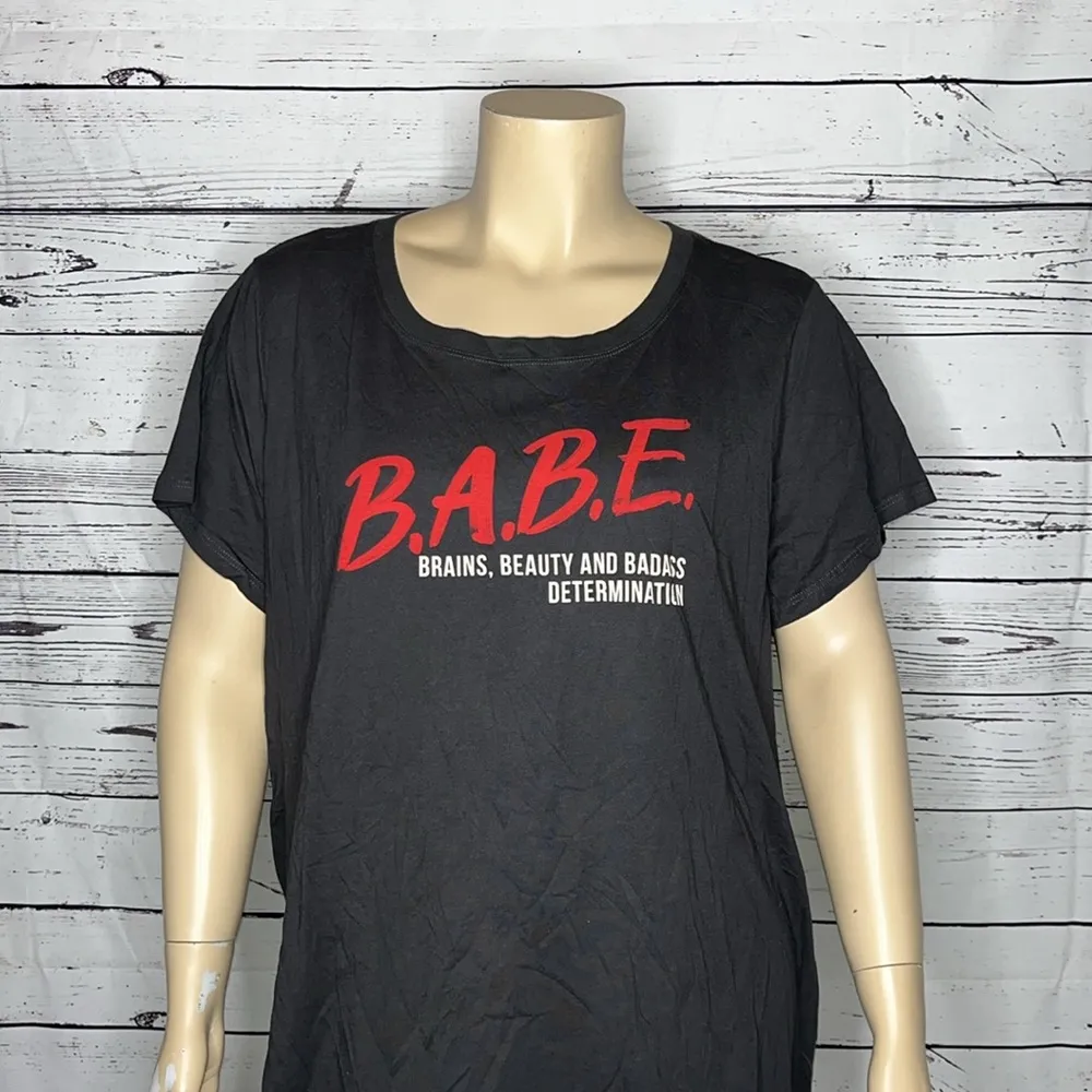 Torrid NWT Size 4 BABE Brains & Beauty Graphic Crewneck Cotton Knit Top Shirt - Image 2