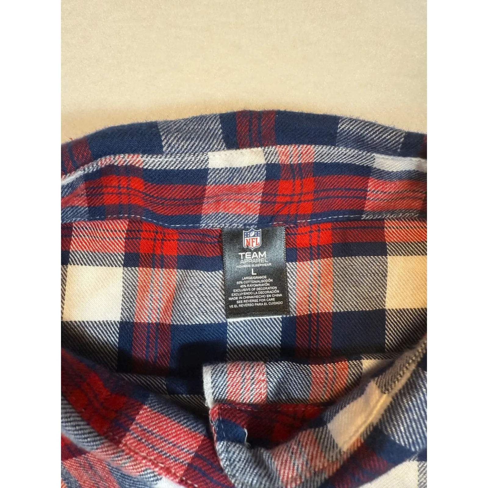 NFL New England Patriots Flannel Shirt Womens Large - Image 3