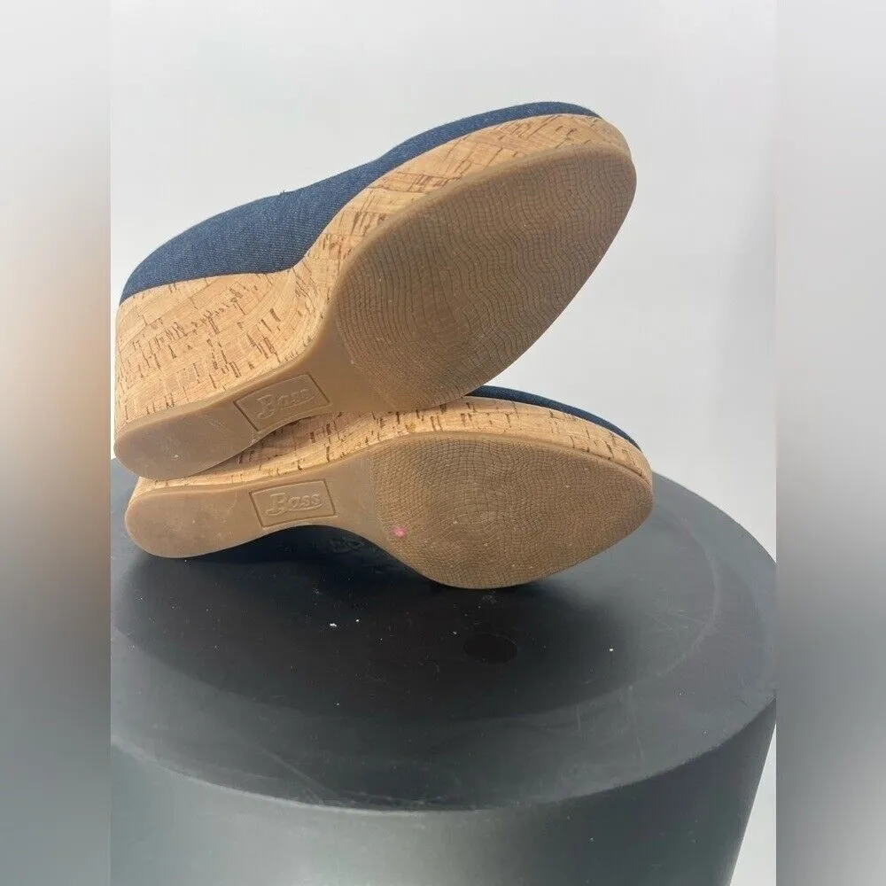 G.H. Bass & Co. Denim Wedge Heel Pumps Comfortable Classic‎ Shoes size 5.5 Blue - Image 6