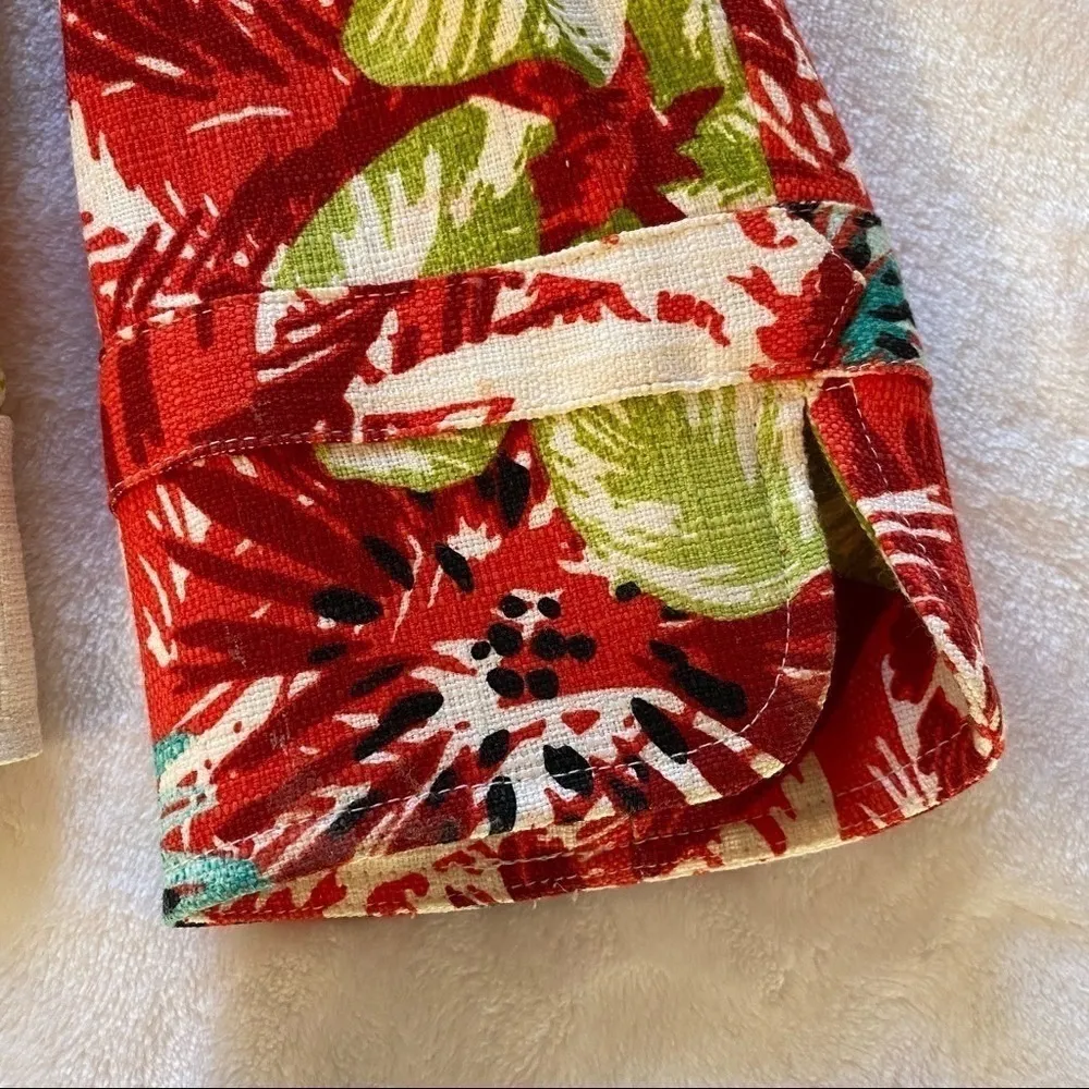 Vintage RQT Petite Cropped Floral Tropical Blazer Jacket Size 8P White - Image 10