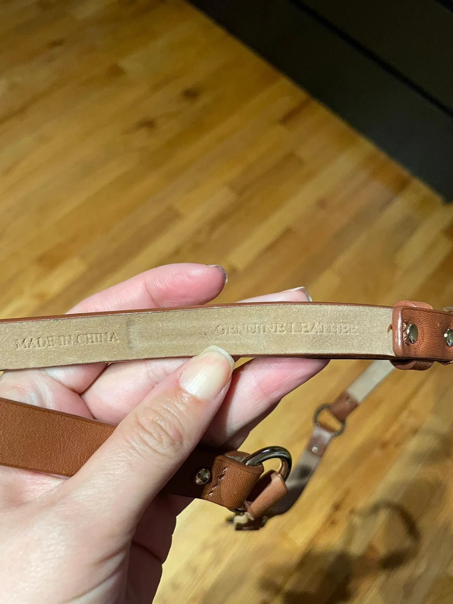 Leather "Butterscotch" Ring segment Bridle buckle Vintage Western closure Belt Sz. M - Image 4