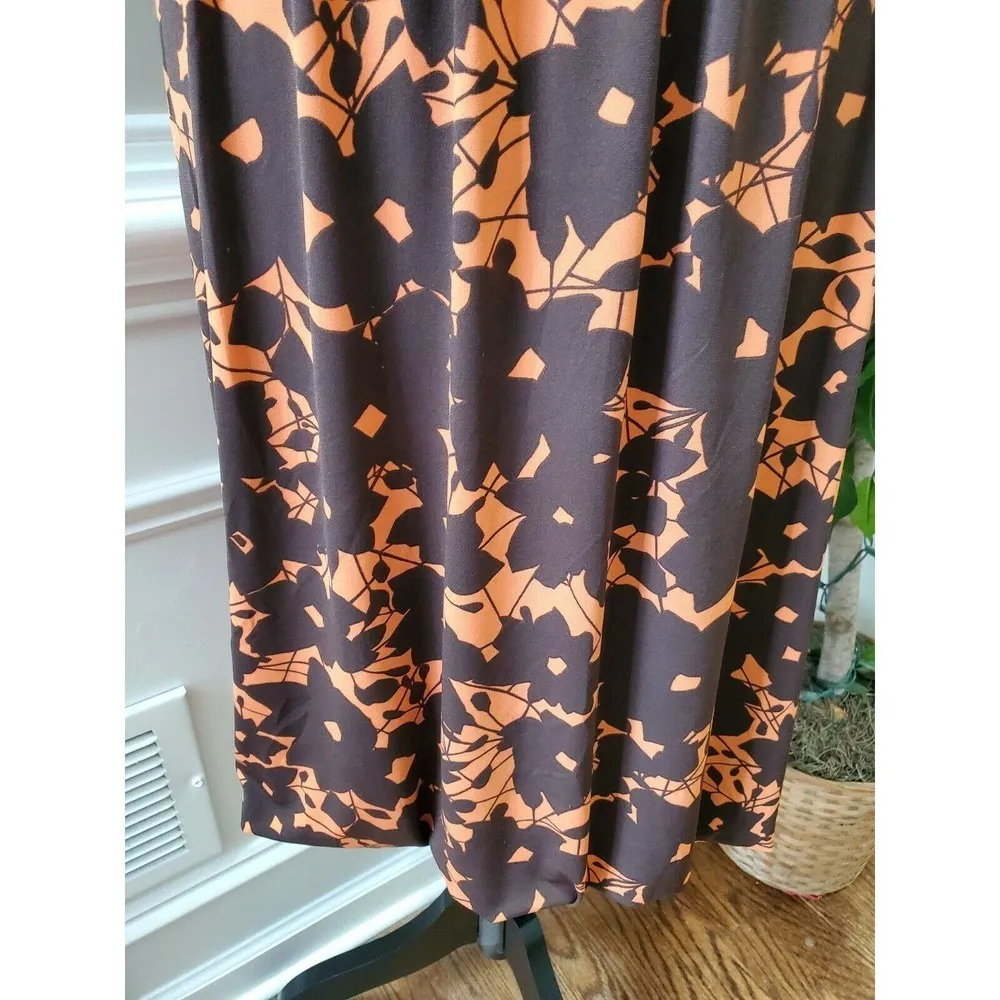 APT.9 Women's Brown Polyester Round Neck Short Sleeve Knee Length Dress Size XL - Image 4