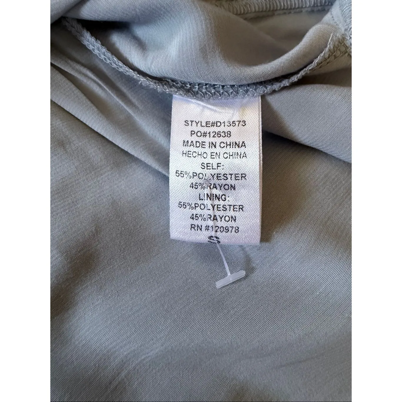 Entro Dusty Blue Mini Dress Long Sleeve Lined Size S - Image 7