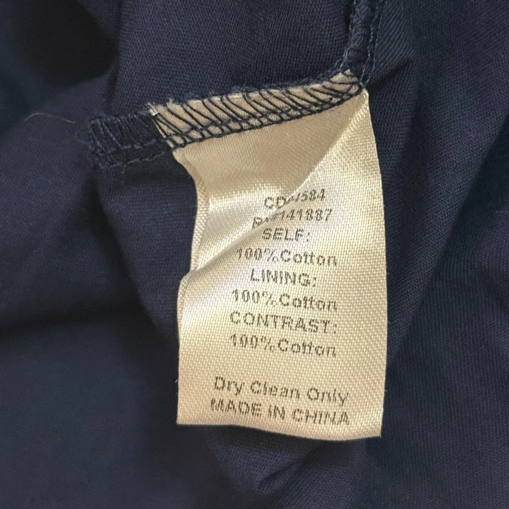 TCEC navy blue button down white accent sleeveless dress women’s size large - Image 7