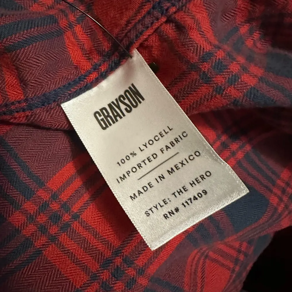 Grayson by Frank & Eileen The Hero Plaid Button Down Shirt Red Blue Size M Size M - Image 6