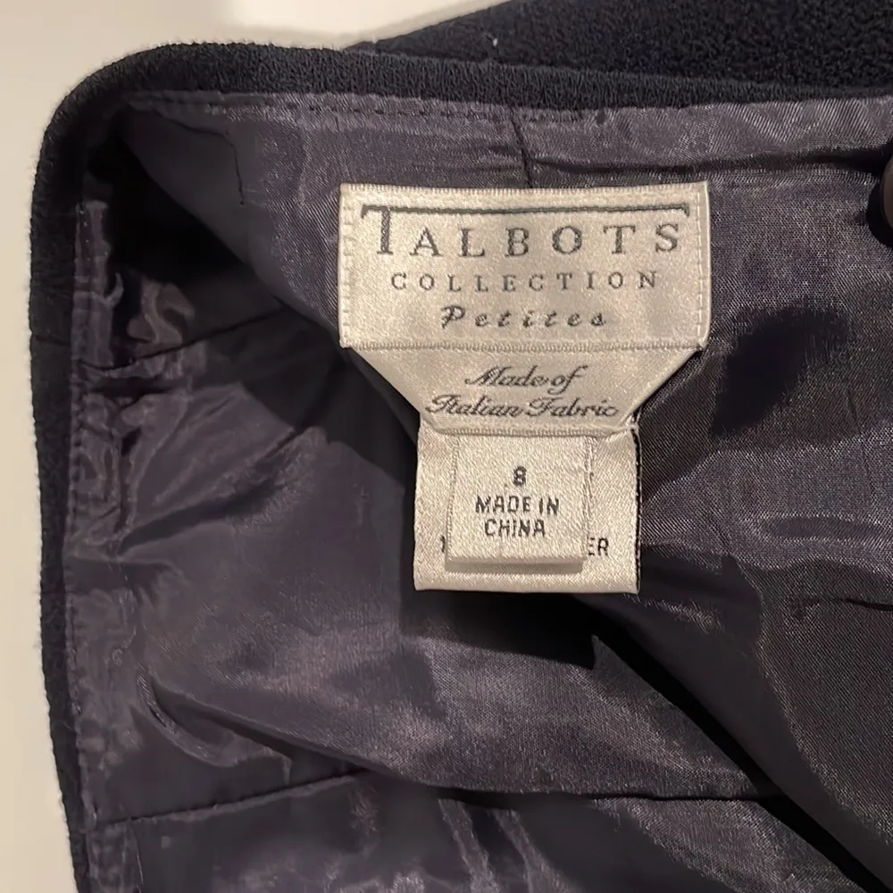 Talbots Petites Collection 100%Wool Midnight Blue Pencil Skirt 8P - Image 6