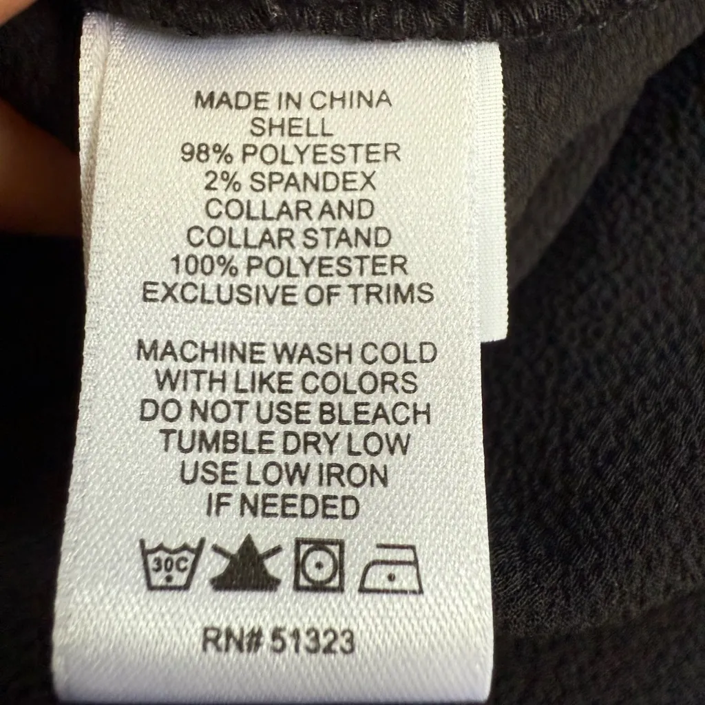 CECE Black Blouse Scallop Trim Contrast Collar Size Small - Image 5