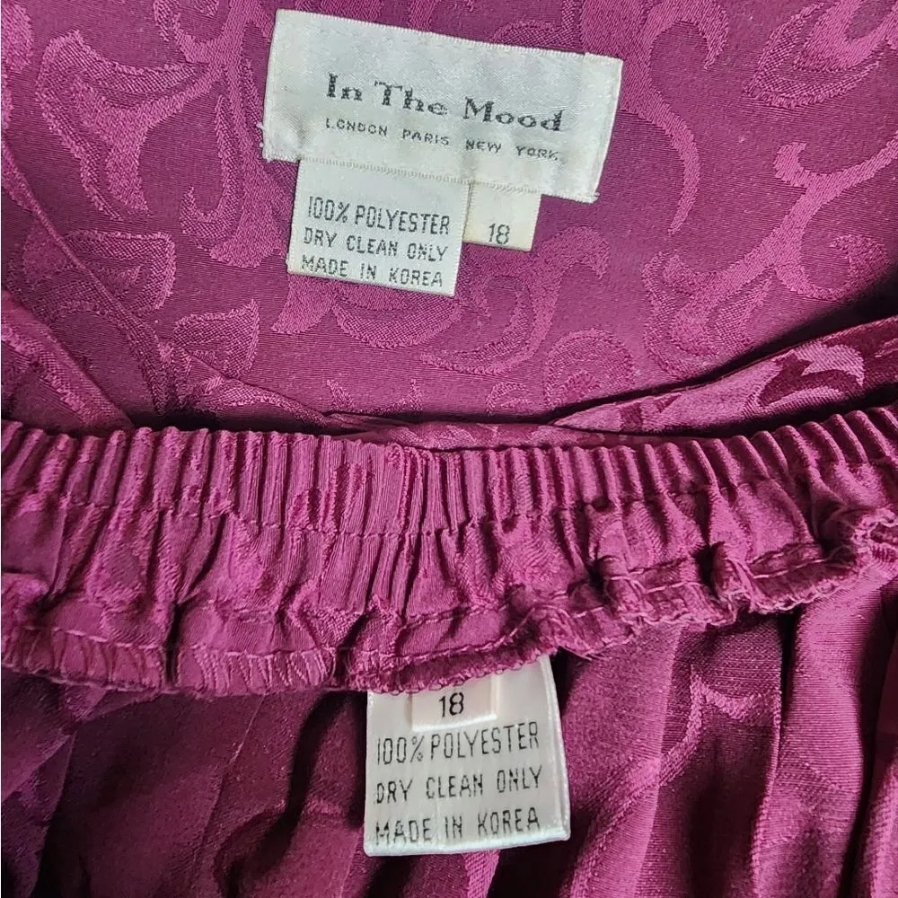 Vintage In The Mood Burgundy Skirt Set (18) Red - Image 5