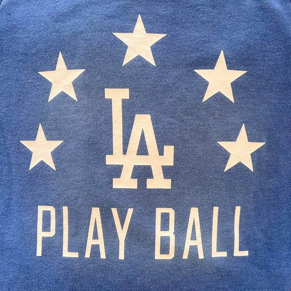 y2k victoria’s secret PINK los angeles dodgers play ball star off shoulder sweatshirt - Image 3